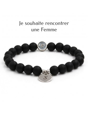 Lovizi - Bracelet de rencontres pour célibataires, en pierre naturelles et argent